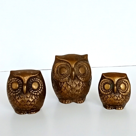 unknown Other - Vintage brass owls, set of: 3
